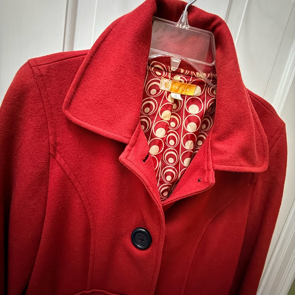 Anthropologie Tulle Red Women's Coat